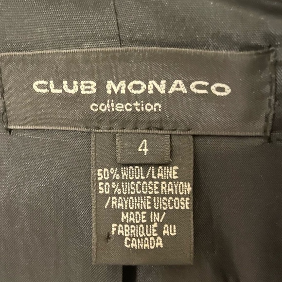 Club Monaco Women’s Black Blazer Size 4 - Picture 2 of 4